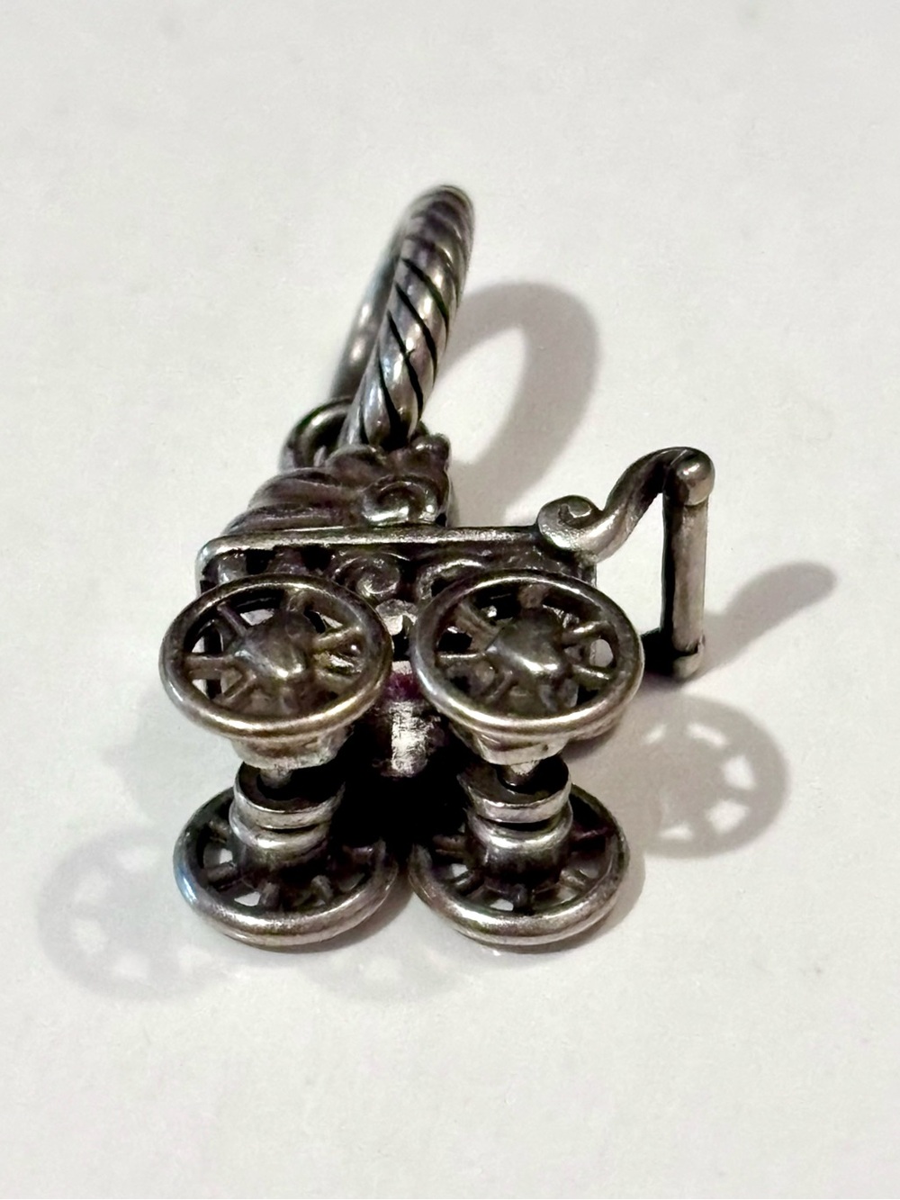 Brighton Sweet Pea Stroller charm Wheels w. hearts turn on this baby carriage! - Picture 5 of 9